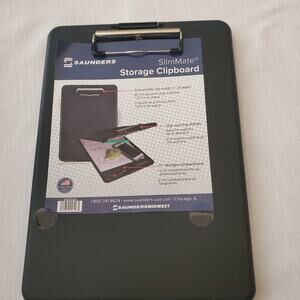 Saunders SlimMate Plastic Storage Clipboard with Snap Closure– a4, Black